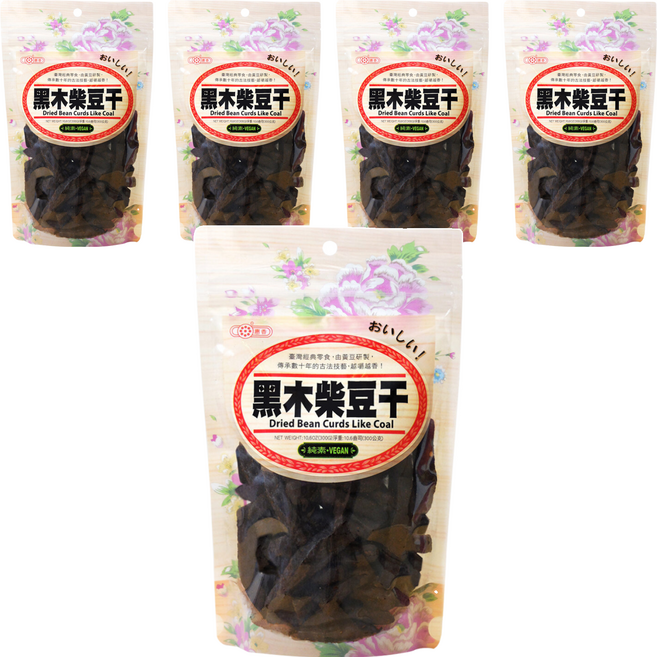 惠香 黑木柴豆干 軟中帶Q 微辣 純素, 300g, 5包