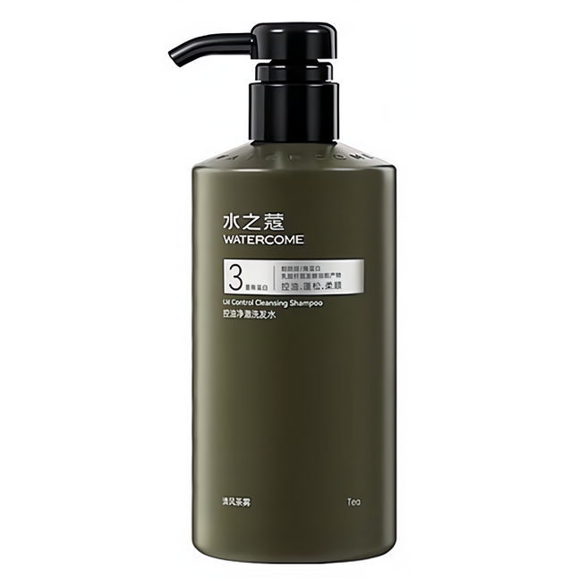 WATERCOME 水之蔻 控油淨澈洗髮水 清風茶霧 平衡油脂 蓬鬆 450ml, 1瓶