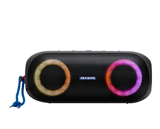 aiwa 愛華 藍牙音箱 20W輸出 IPX6防水 9種RGB燈光 Micro SD卡, BST-650, 黑色