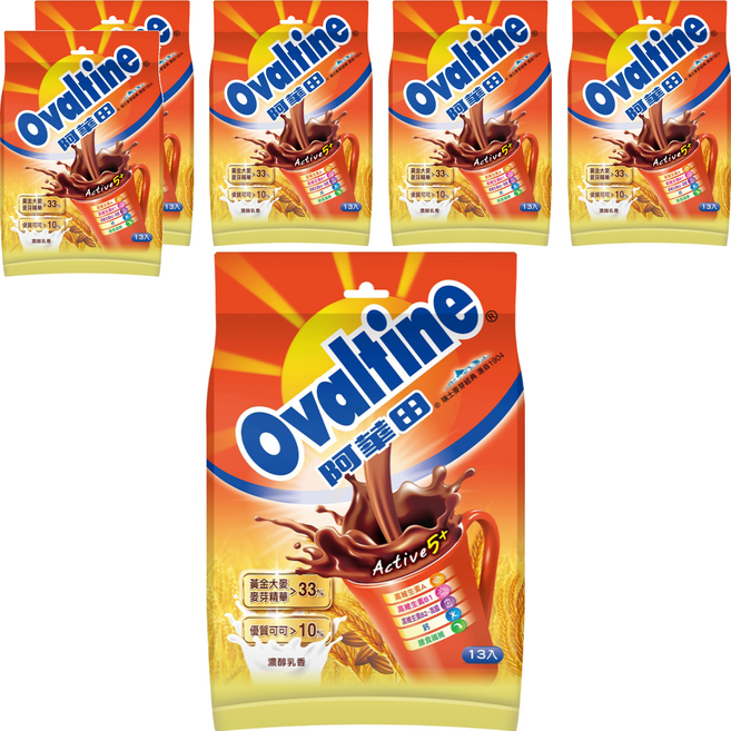 Ovaltine 阿華田 營養巧克力麥芽飲品, 20g, 13包, 6袋