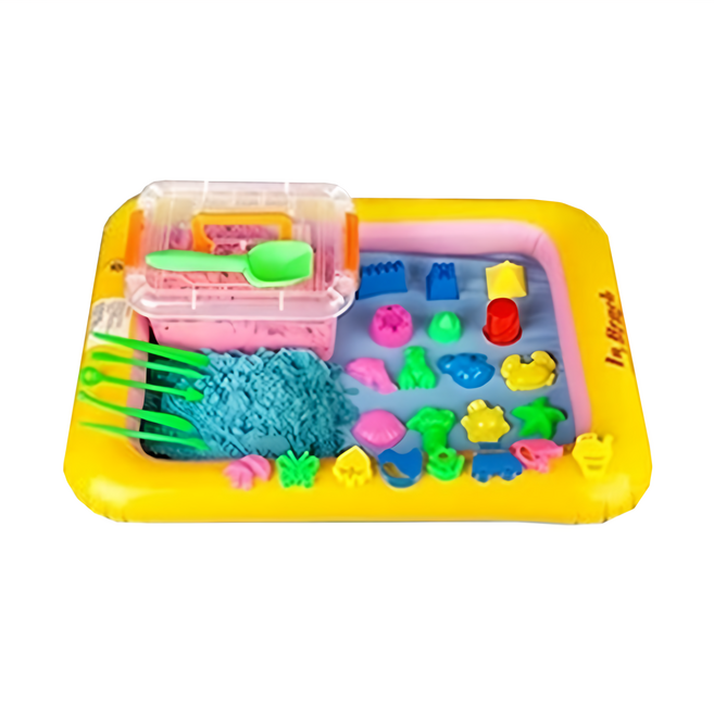 17mall 兒童神奇 3D太空沙/魔法沙/玩具沙, 動力沙創意手提組合箱, 2kg, 1個