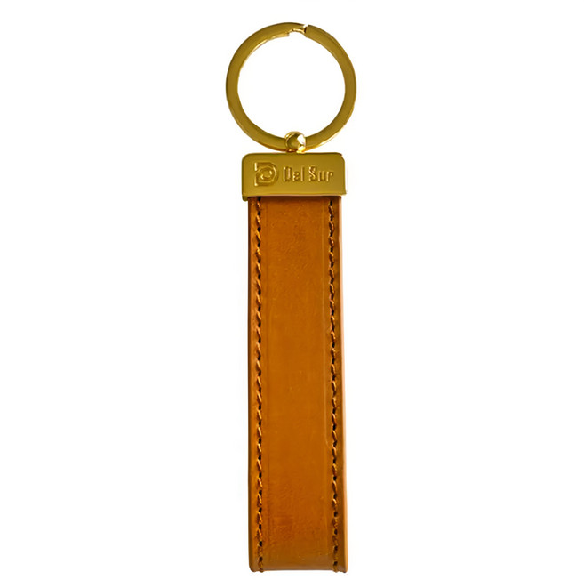 Del Sur Tatu鑰匙圈 100%天然全粒面牛皮金屬扣環, 焦糖棕, 1個