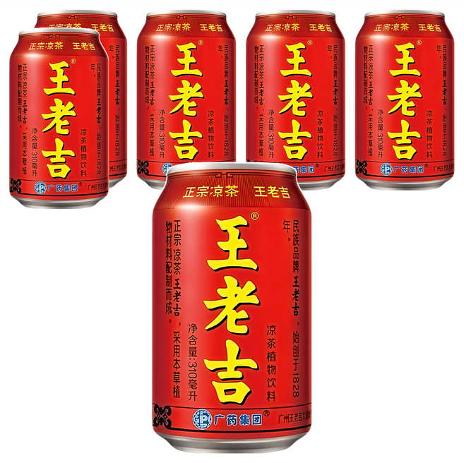 王老吉 涼茶植物飲料, 310ml, 6罐