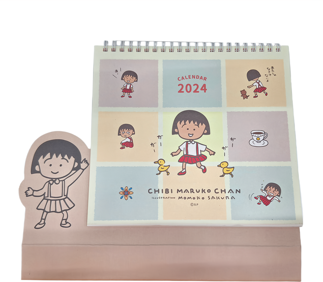 norns 2024 櫻桃小丸子桌曆 日常 20x18cm, 1個