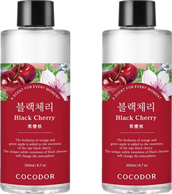 COCODOR 珂珂朵爾 室內擴香 補充瓶, 黑櫻桃 Black Cherry, 200ml, 2瓶