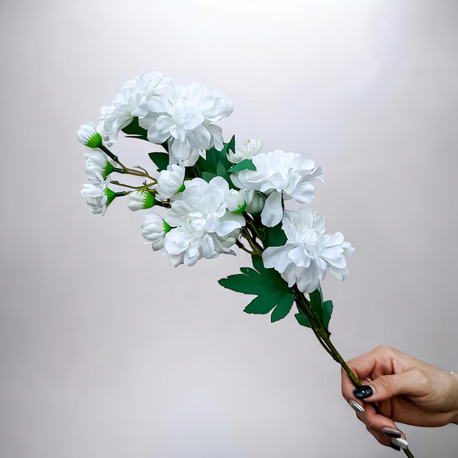 Floral M 花藝 居家花仙子芍藥優雅仿真花花材, 1支, 白色