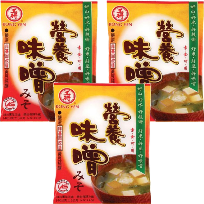 KONG YEN 工研 營養味噌, 140g, 3包