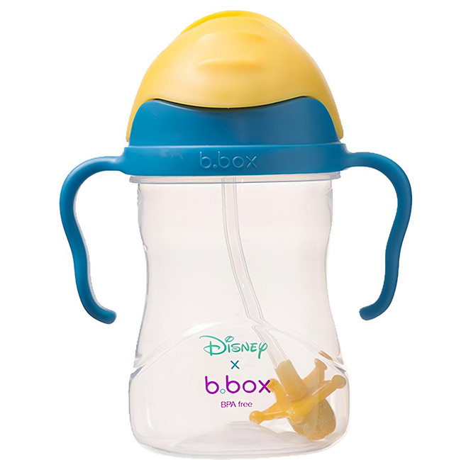 b.box 吸管水杯 易於清潔 簡單設計 多種顏色, 胡迪 藍色 + 黃色, 240ml, 1個