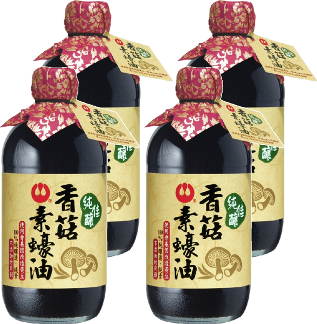 萬家香 純佳釀香菇素蠔油, 510g, 4瓶