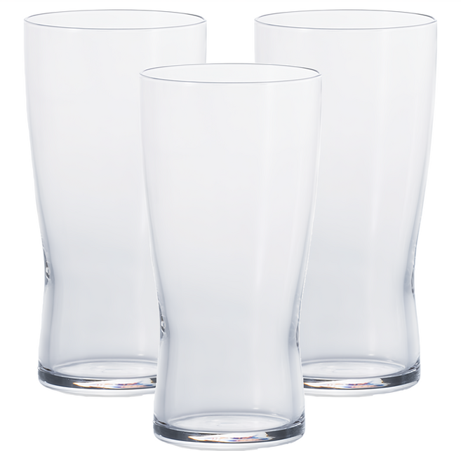 ADERIA 日本製強化薄口啤酒杯 透明 255ml, 3個