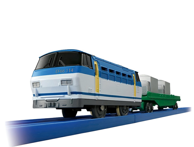 TAKARA TOMY PLARAIL 鐵道王國 S-58背負式運輸列車, 1盒, 藍白色