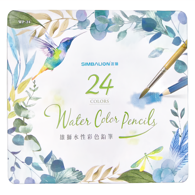 SIMBALION 雄獅 水性彩色鉛筆 WP-12 3歲以上, 24色, 1盒