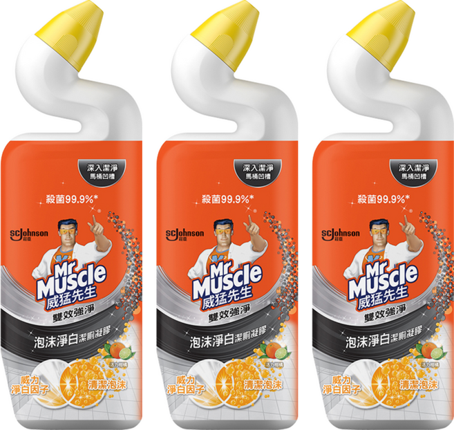 Mr Muscle 威猛先生 泡沫淨白潔廁凝膠, 750ml, 3瓶
