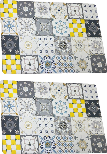 BonBon naturel 軟式硅藻土瞬吸速乾吸水地墊, 馬賽克花磚 多色, 2個