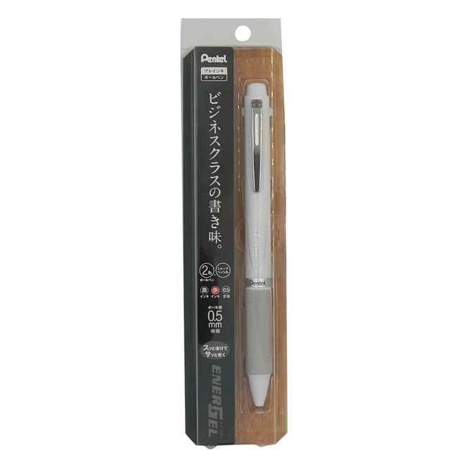 Pentel 飛龍文具 ENERGEL 三用筆 XBLW355 0.5mm自動鉛筆, 白色, 1支