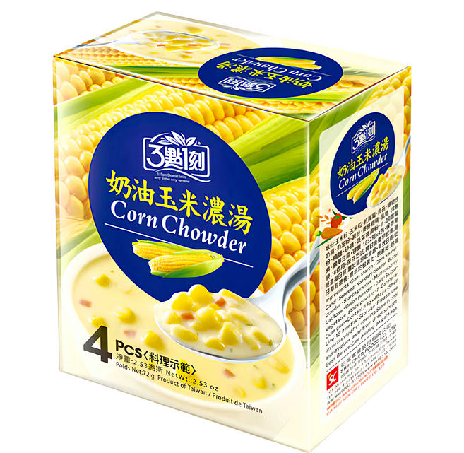 3點1刻 奶油玉米濃湯, 72g, 1盒