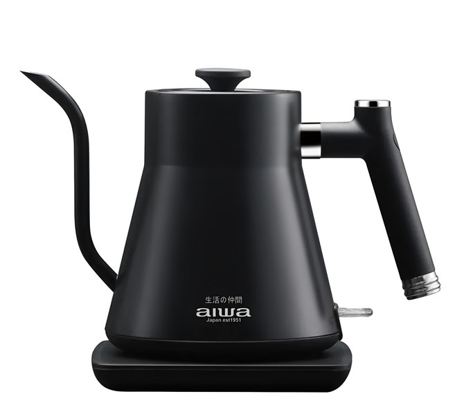 aiwa 愛華 鵝頸溫控手沖電茶壼 305 x 205 x 210mm 黑色 1L, AA-K21GC