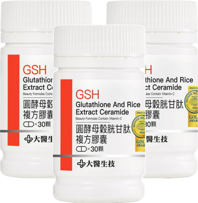 大醫生技 圓酵母穀胱甘肽複方膠囊, 3罐, 30顆