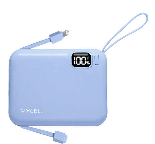 MYCEll 積進科技 PD 20W 帶線快充行動電源 原廠保固, MC-PC-049, 天空藍