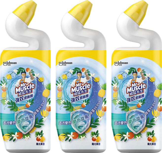 Mr Muscle 威猛先生 強效潔廁劑 變色威力 陽光果香, 750ml, 3瓶