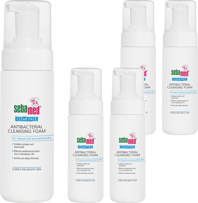 sebamed 施巴 痘淨潔面慕斯, 150ml, 5瓶