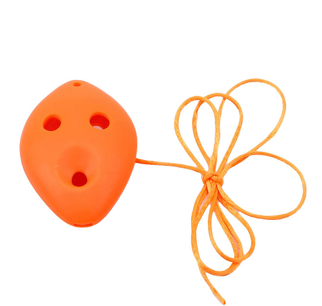 6孔高音C調 樹脂陶笛 附收納袋 掛繩 教材 擦布 兒童音樂啟蒙樂器, 橙色, 1個