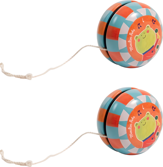 Moulin Roty 金屬溜溜球, 青蛙 多色, 2個