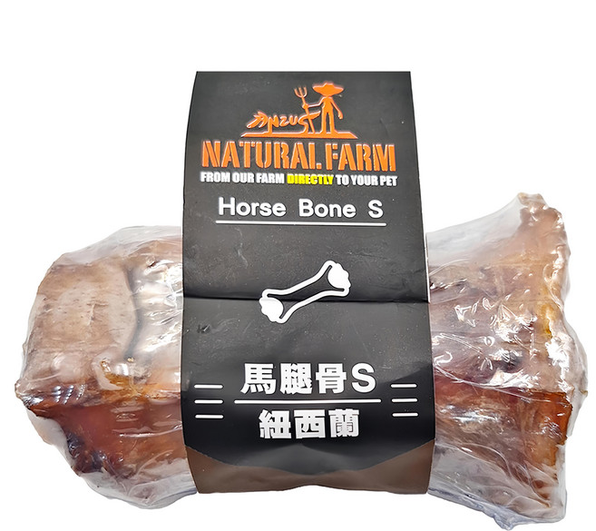 NATURAL FARM 自然牧場 天然耐咬 寵物零食, 馬腿骨 S, 110g, 1個