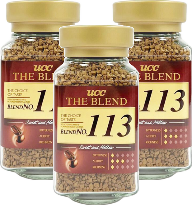ucc THE BLEND 113精製即溶咖啡, 90g, 1入, 3罐