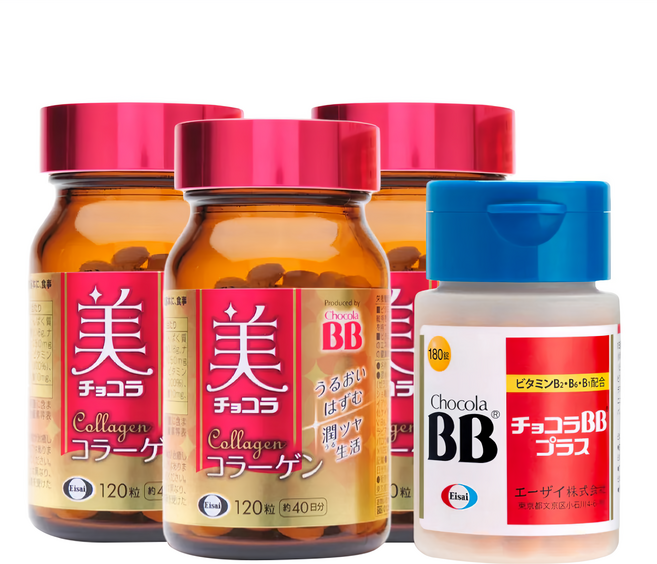 Chocola BB 俏正美 BB 膠原錠 120錠 3罐 + Chocola BB Plus 180錠, 540顆, 1組