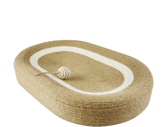 哈囉毛孩 特大號劍麻貓抓板貓窩 耐磨耐抓, 棕色 + 白色, 1個