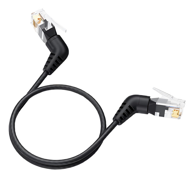 MoZuo 魔宙 Cat.6a 10Gbps極速 可旋轉彎頭電競網路線, 1m, 黑色, 1條
