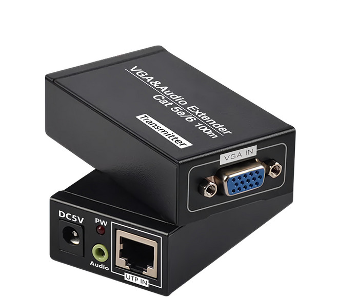 Neon 台灣霓虹 網線延長器 100M VGA Audio Video Extender Cat5e/6, EVE2, 1組