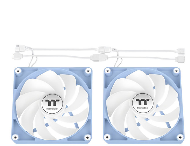 thermaltake 曜越 CT120 ARGB 反轉 模組化線材設計 2個, CL-F200-PL12BU-A, 繡球花藍, 1組