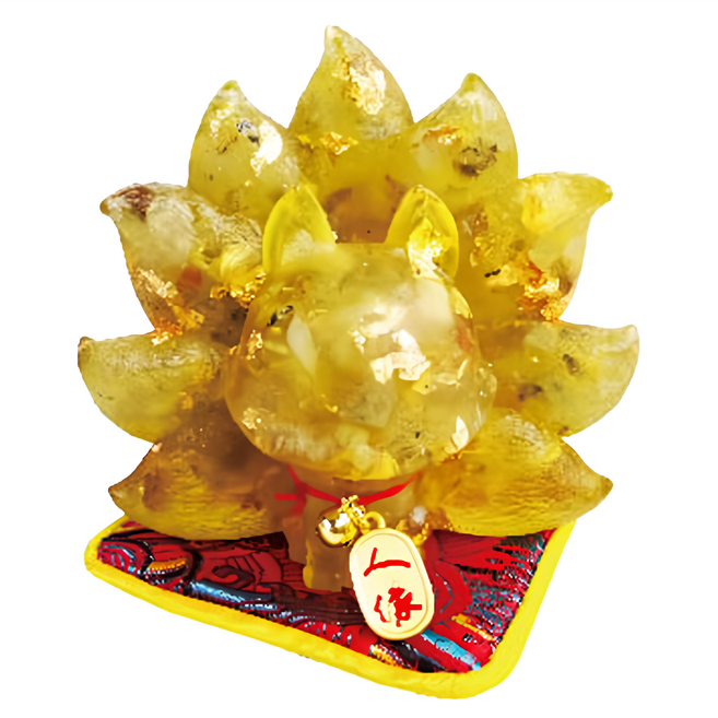 貴人狐仙擺件 天然碎水晶(加工壓模), 鈦晶, 1個