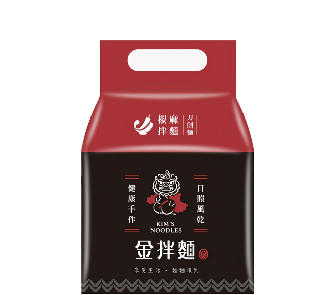 金拌麵 椒麻醬拌麵 刀削麵 Set 4 手工日曬風乾, 520g, 1袋