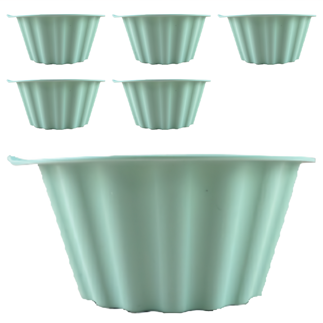 SiliPot 鉑金矽膠烘焙模具 S 6個 薄荷綠 - 輕鬆製作美味點心