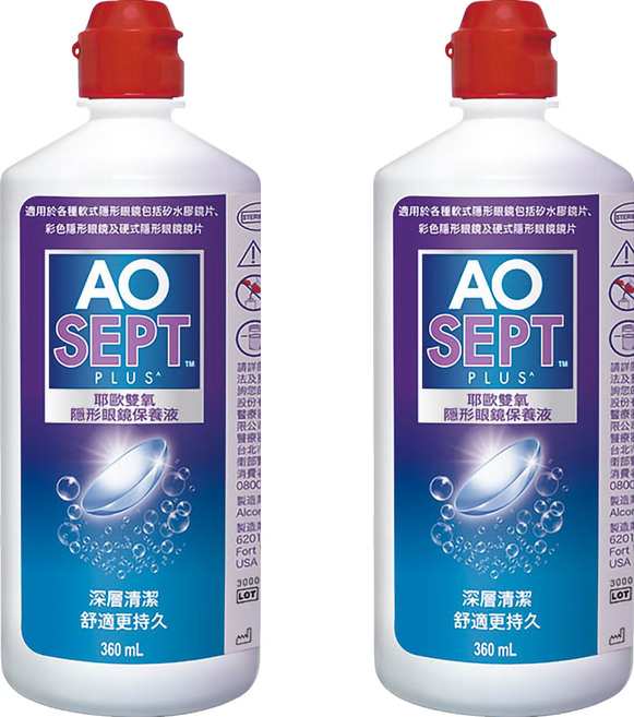Alcon 愛爾康 AO耶歐雙氧隱型眼鏡保養液, 360ml, 2瓶
