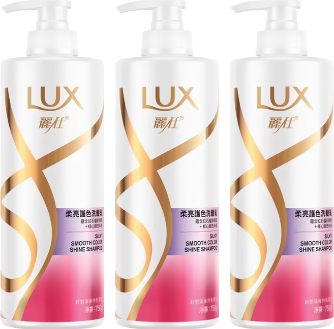LUX 麗仕 柔亮護色洗髮乳, 750g, 3瓶