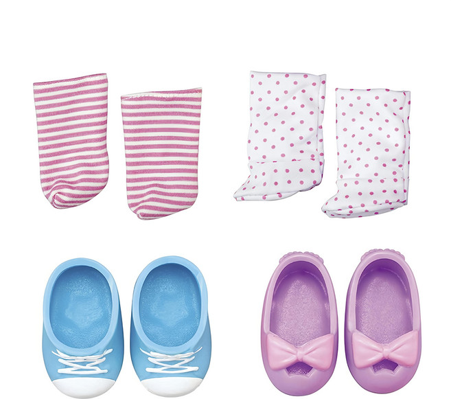 Mell Chan 小美樂 娃娃系列 購物鞋子組 3歲以上, 1組, 藍色，紫色，粉紅色