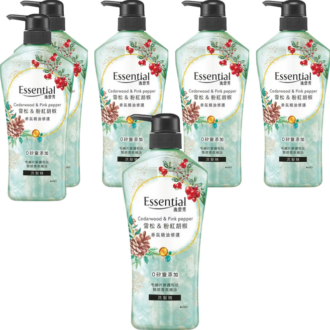 Essential 逸萱秀 雪松+粉紅胡椒洗髮精 香氛精油修護, 700ml, 6瓶