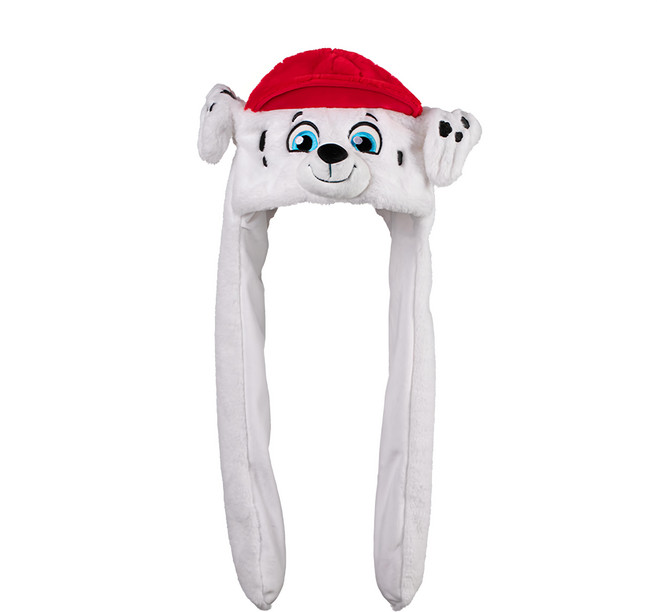 PAW PATROL 汪汪隊立大功 耳朵可動趣味保暖絨毛帽 毛毛 紅色 3歲以上