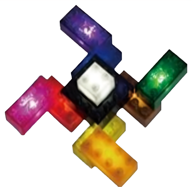 LIGHT STAX 手作小顆粒系列 亮亮積木 聲控版 亮亮炫光陀螺, 1組