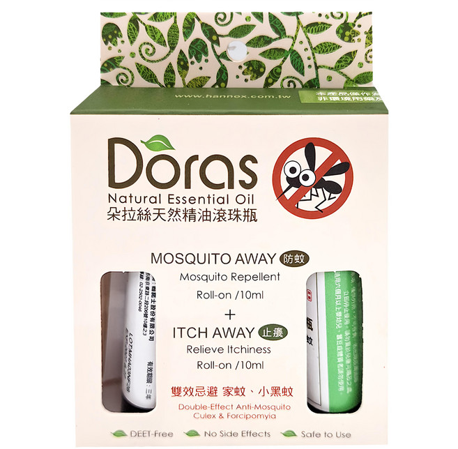 Hannox 翰諾士 天然精油滾珠 防蚊 10ml + 止癢 10ml, 1組