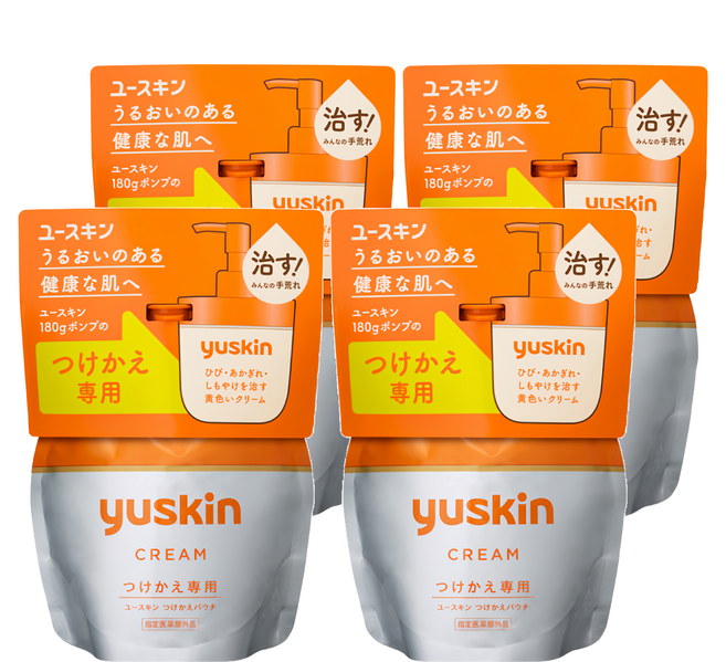 Yuskin 悠斯晶 乳霜 補充包 180g 深層滲透 長效滋潤, 1包, 4包