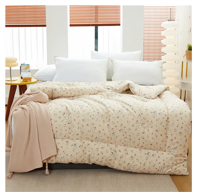 BELLE VIE 韓版精梳純棉可水洗保暖冬被, 月兔物語