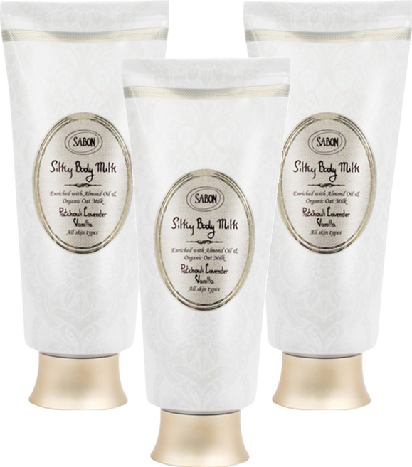 SABON 經典絲綢身體乳液, 200ml, 3條