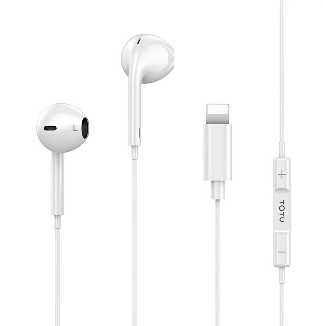 TOTU 拓途 Lightning iPhone耳機線控高清通話麥克風, EP-2-L, 白色