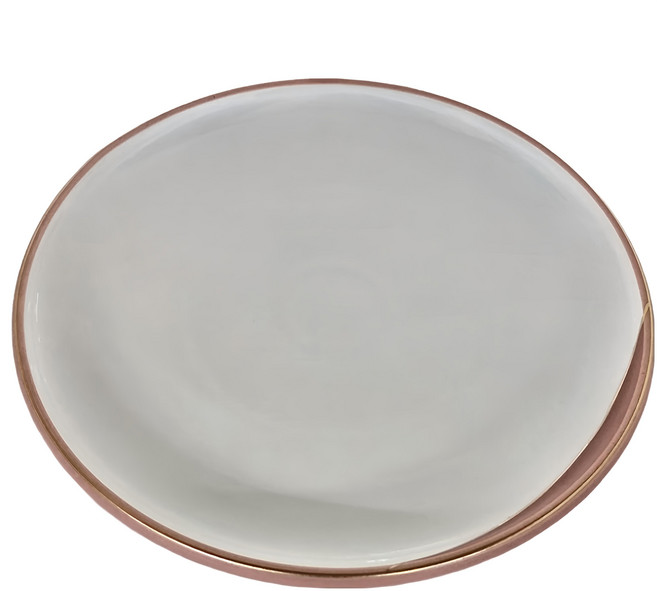 Homely Zakka 北歐輕奢風啞光金陶瓷餐具 275g, 少女粉, 1個