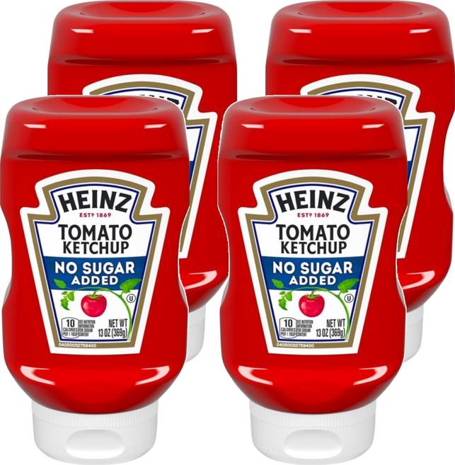 Heinz 亨氏 無加糖蕃茄醬 美國原裝進口, 369g, 4瓶